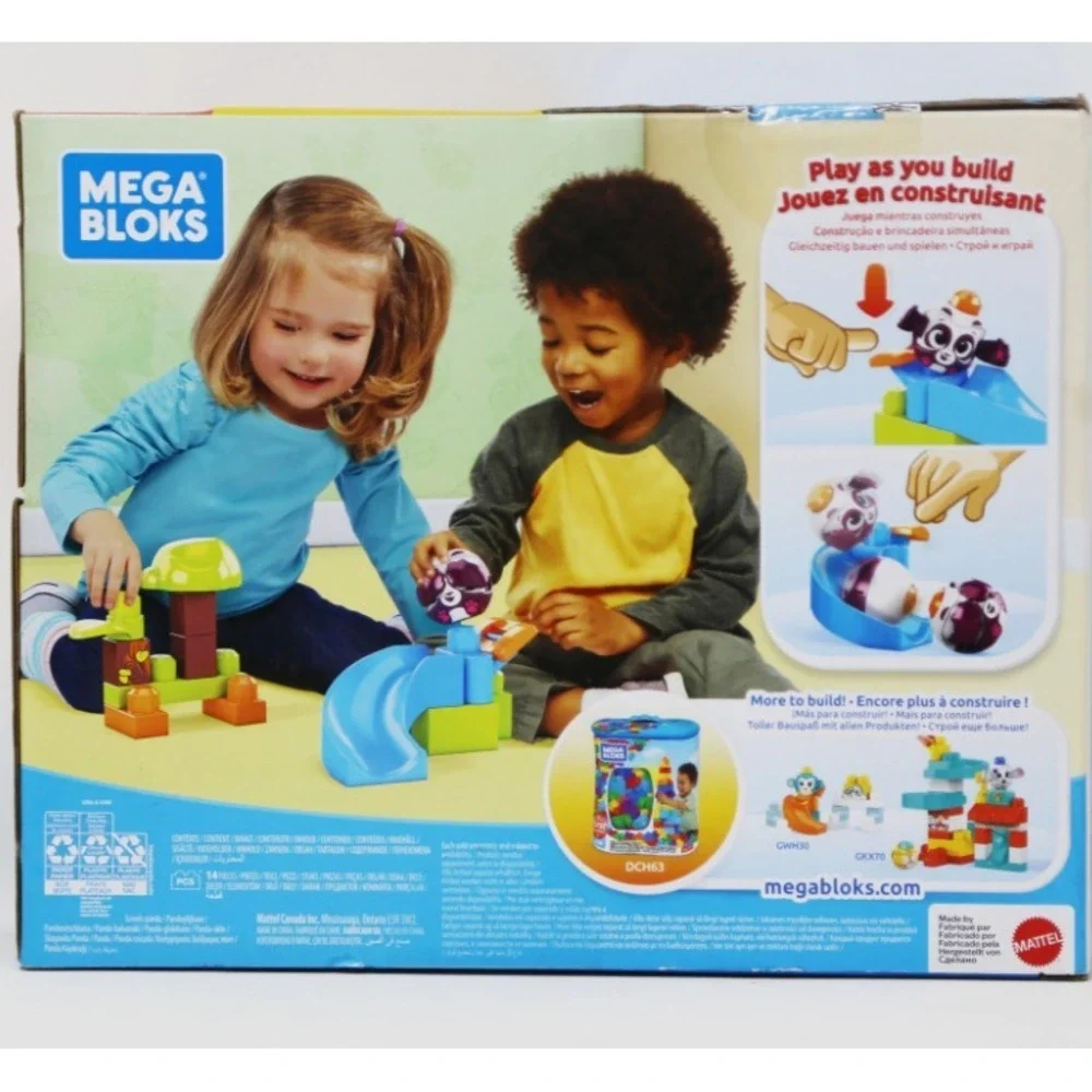 Mega Bloks Peek A Blocks Panda Slide, Colorful Building Set 1+, Brand New!!